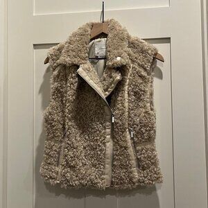 By Anthropologie Cream Faux Fur Vest Size XS - NWOT